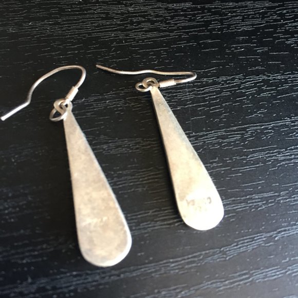 VINTAGE SILVER 925 GEMSTONE DROP EARRINGS - Picture 5 of 6